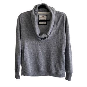 ROOTS CANADA Cowl Neck Long Sleeve Sweatshirt Black White XS